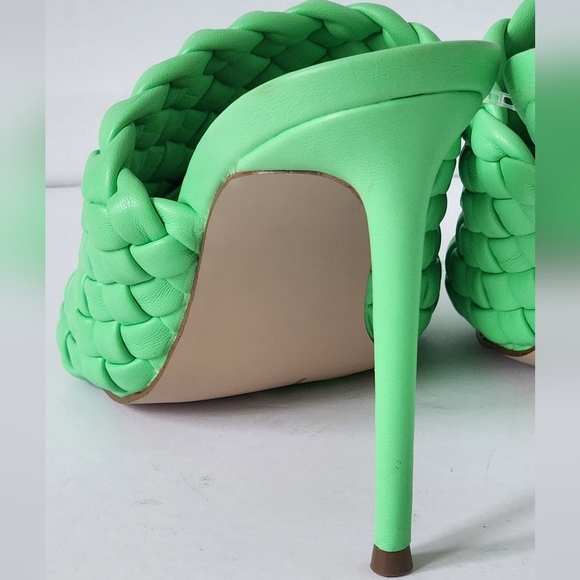 Steve Madden Women's Fateful Green Woven Pointed Toe Stiletto Heels Size 6.5 - Picture 5 of 5